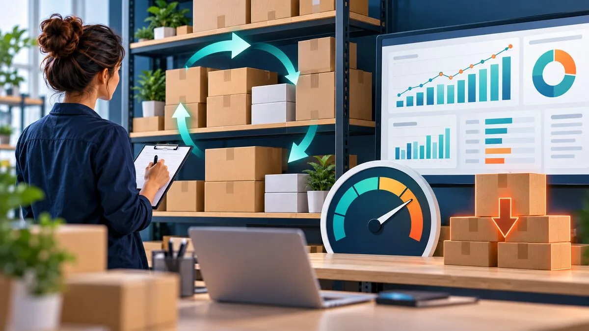 Online seller reviewing inventory turnover and slow-moving stock